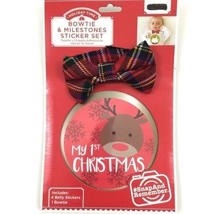 Christmas Milestone Bowtie and 4 Belly Stickers